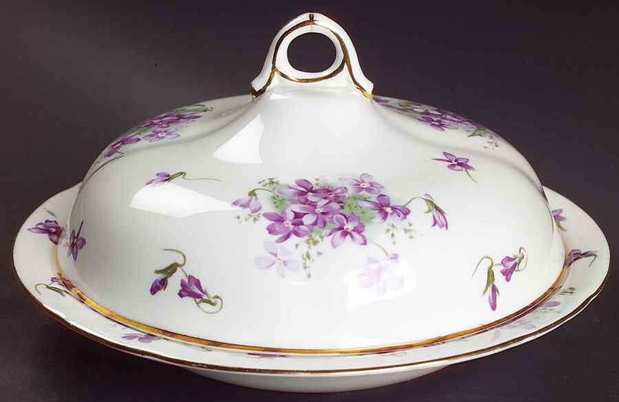Victorian Violets Muffin Dish & Lid by Hammersley-1