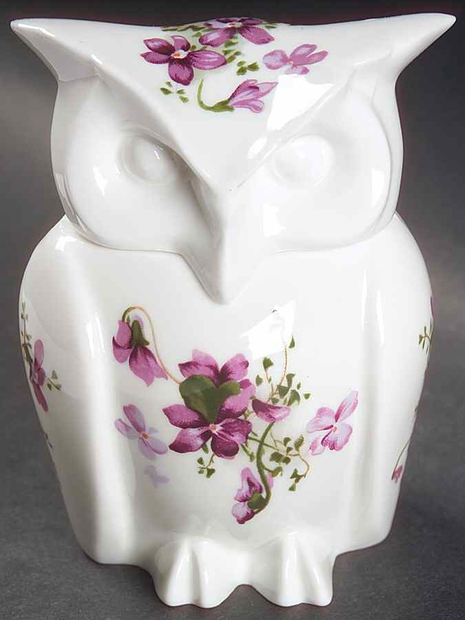 Victorian Violets Owl Box & Lid by Hammersley-1