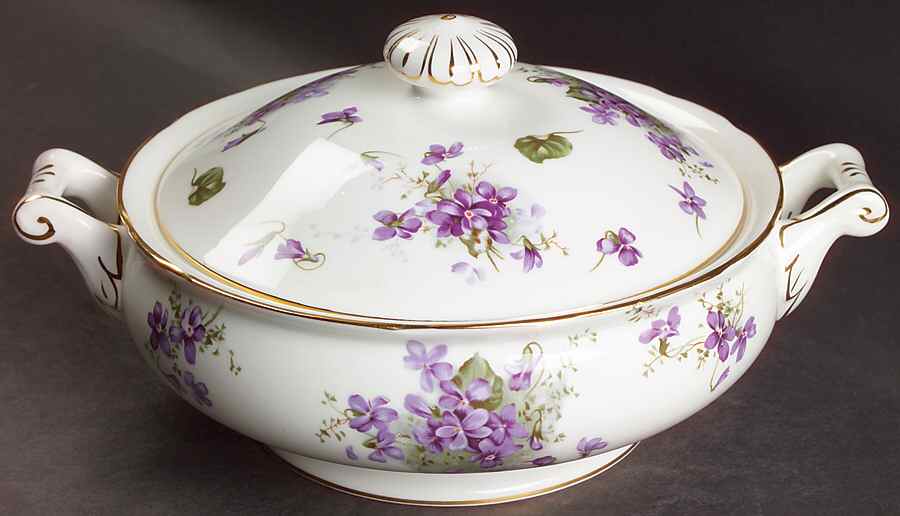 Victorian Violets Round Covered Vegetable by Hammersley-1