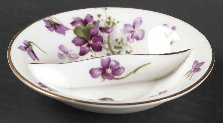 Victorian Violets Double Salt Dip by Hammersley-1
