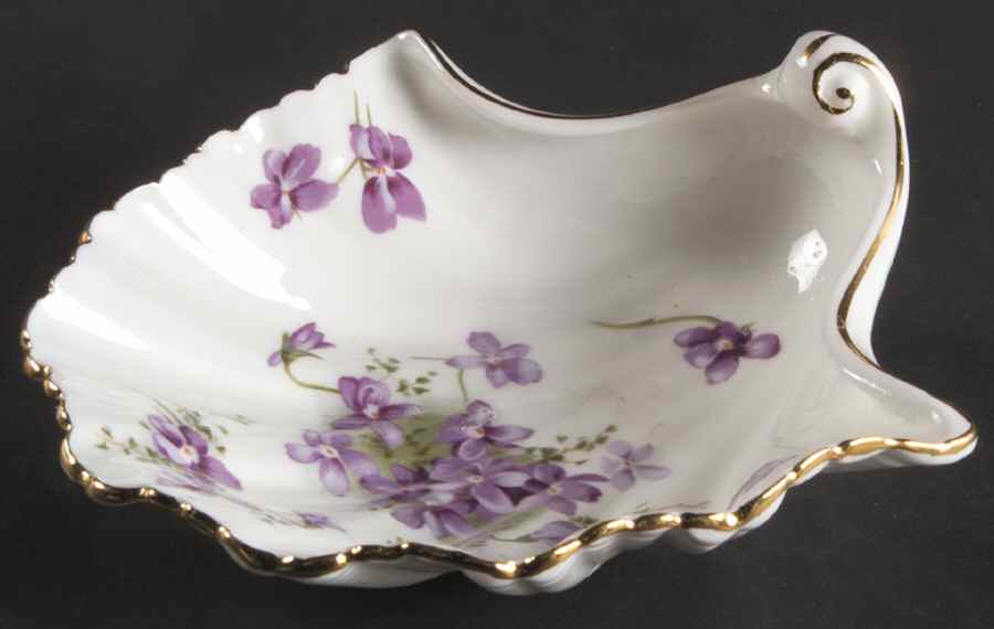 Victorian Violets 6" Shell Shaped Dish by Hammersley-1