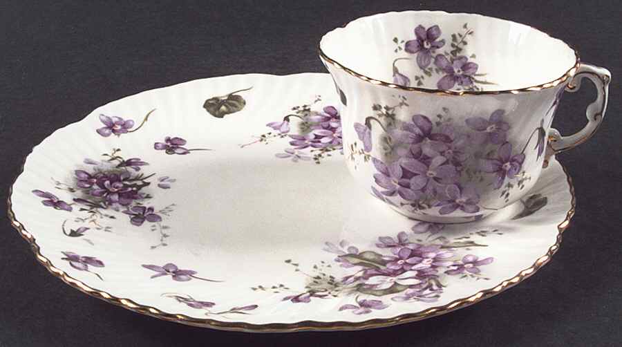 Victorian Violets Snack Plate & Cup Set by Hammersley-1