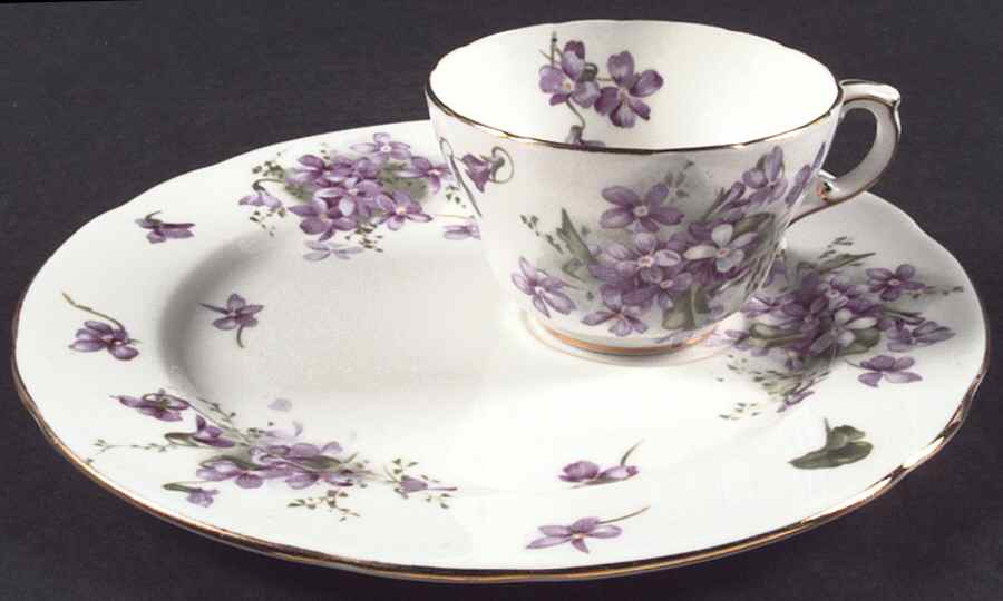 Victorian Violets Snack Plate & Cup Set by Hammersley-1