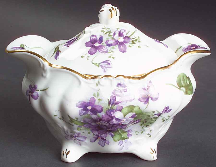 Victorian Violets Sugar Bowl & Lid by Hammersley-1