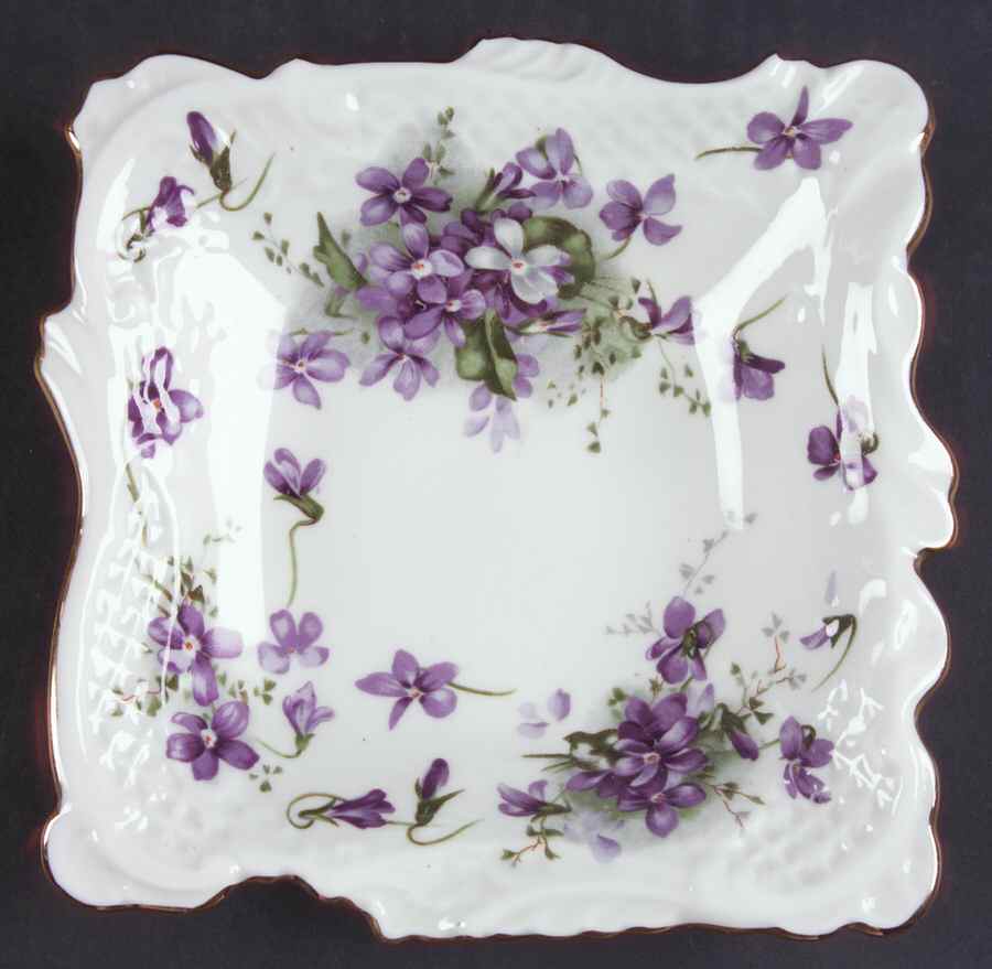 Victorian Violets 5" Square Sweet Meat by Hammersley-1