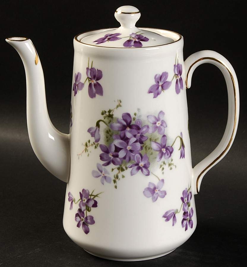 Victorian Violets Mini Coffee Pot & Lid by Hammersley-1