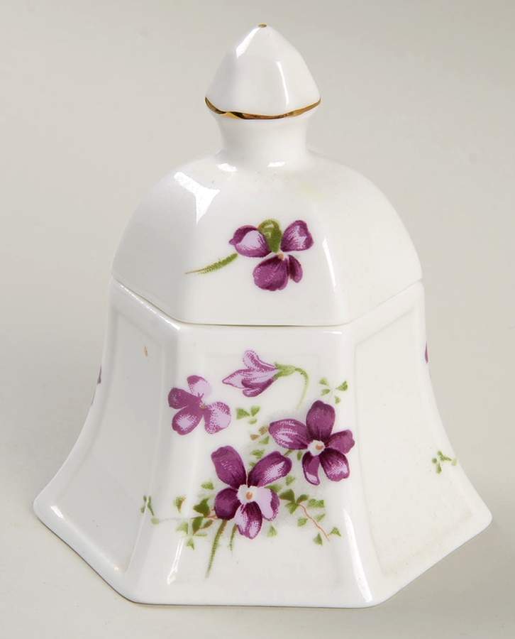Victorian Violets 3" Bell Shape Box W/Lid by Hammersley-1