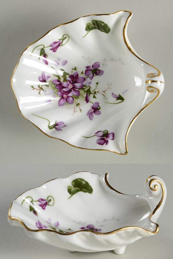Victorian Violets Small Shell Shaped Dish by Hammersley-1