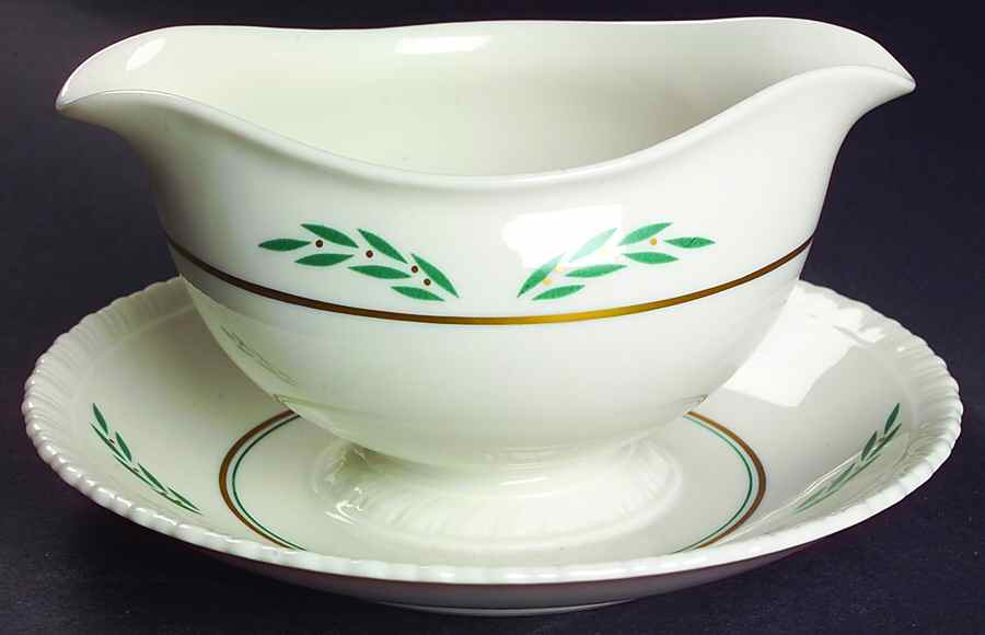 Coronation Gravy Boat with Attached Underplate by Hanover-1