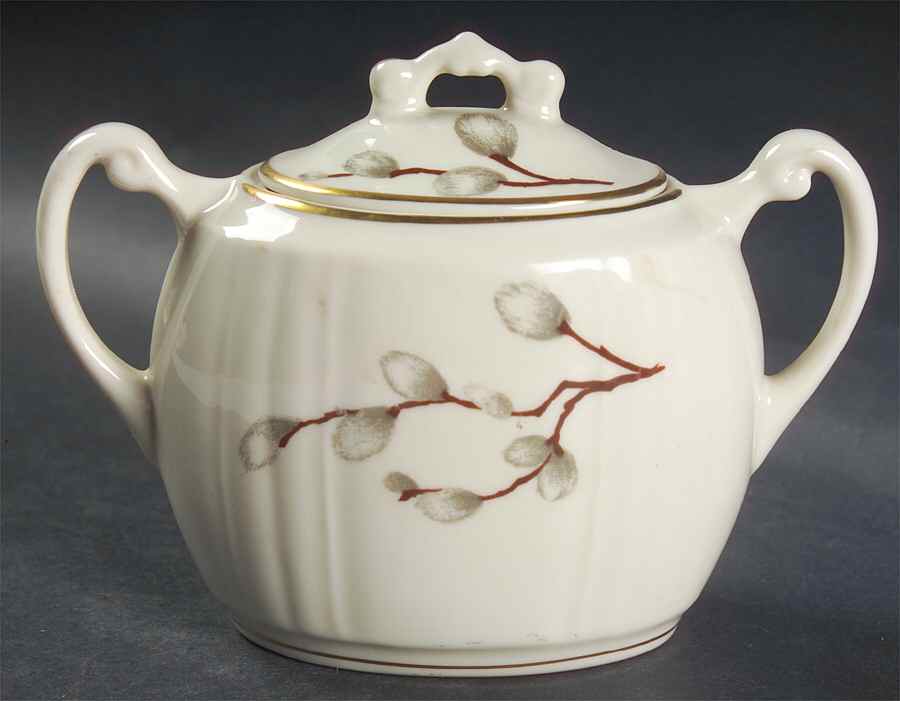 Pussy Willow Sugar Bowl & Lid by Hanover-1