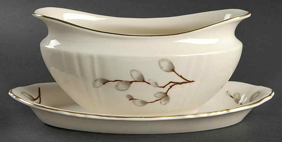 Pussy Willow Gravy Boat with Attached Underplate by Hanover-1