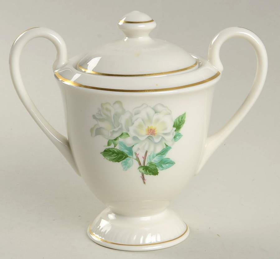 Silver Rose Sugar Bowl & Lid by Hanover-1