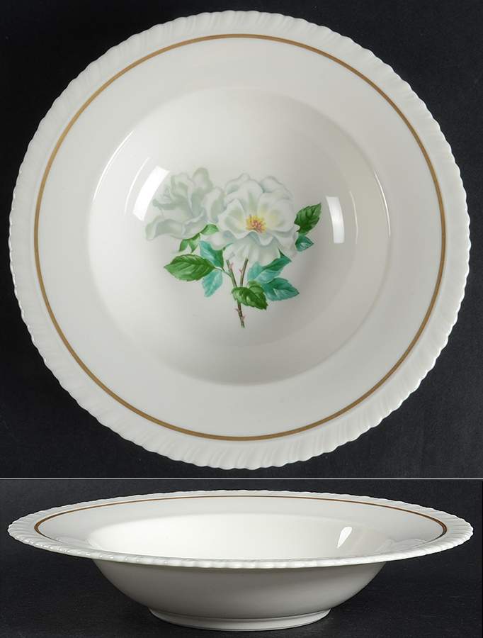 Silver Rose Rim Soup Bowl by Hanover-1