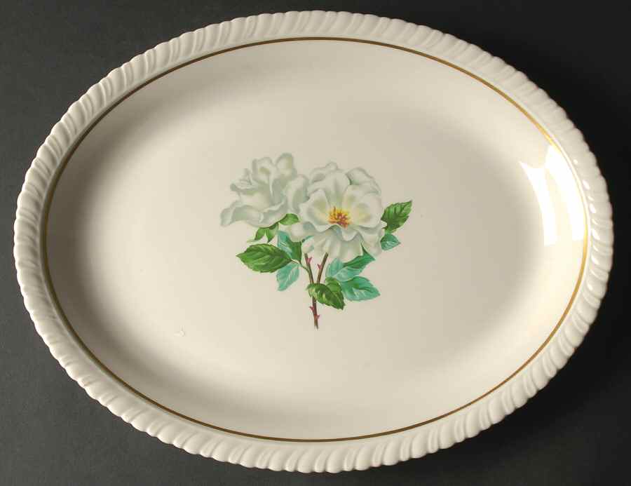 Silver Rose 14" Oval Serving Platter by Hanover-1