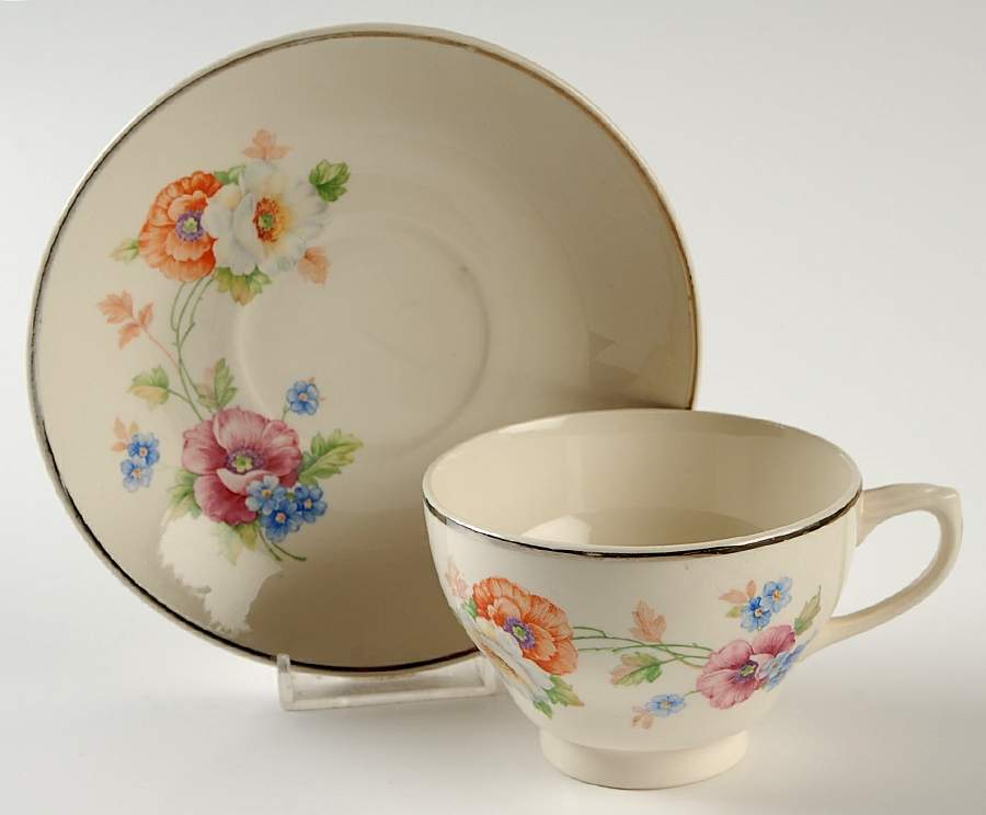 Amy Footed Cup & Saucer Set by Harker-1