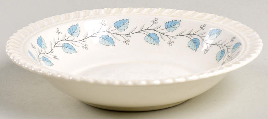 Bermuda (Blue Leaves) Rim Fruit/Dessert (Sauce) Bowl by Harker-1