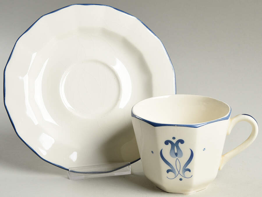 Blue Dane Flat Cup & Saucer Set by Harker-1