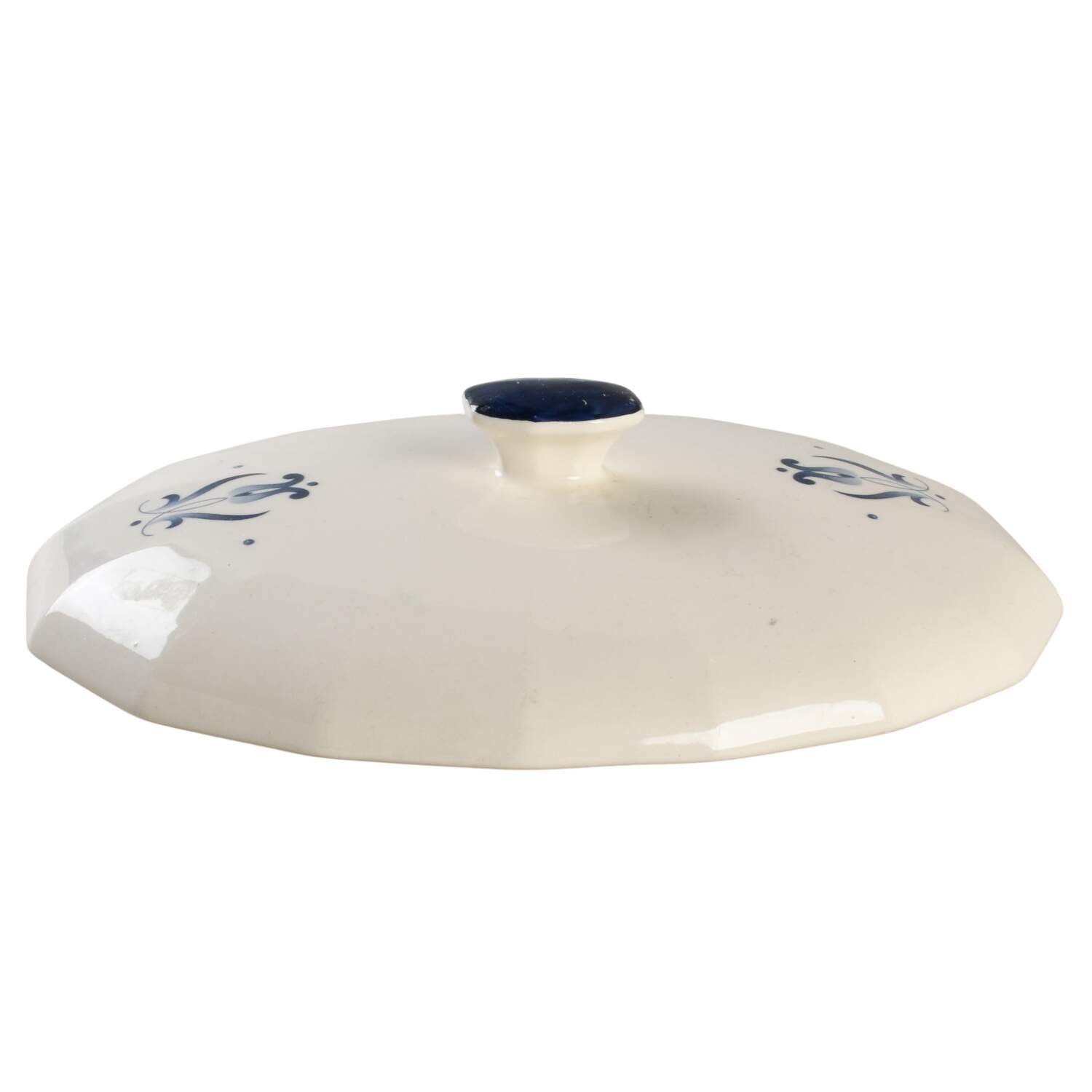 Blue Dane Lid for Oval Covered Divided Vegetable by Harker-1