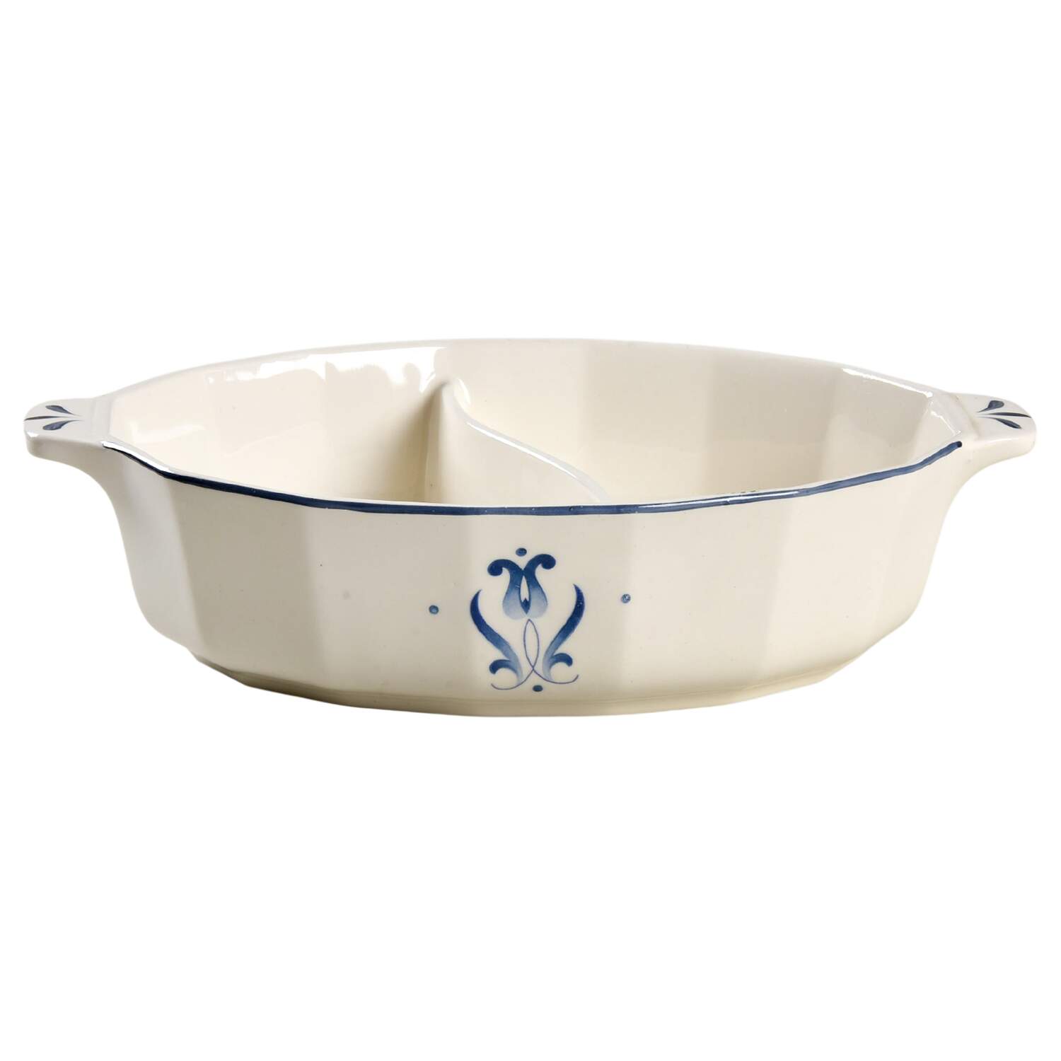 Blue Dane Oval Covered Divided Vegetable No Lid by Harker-1