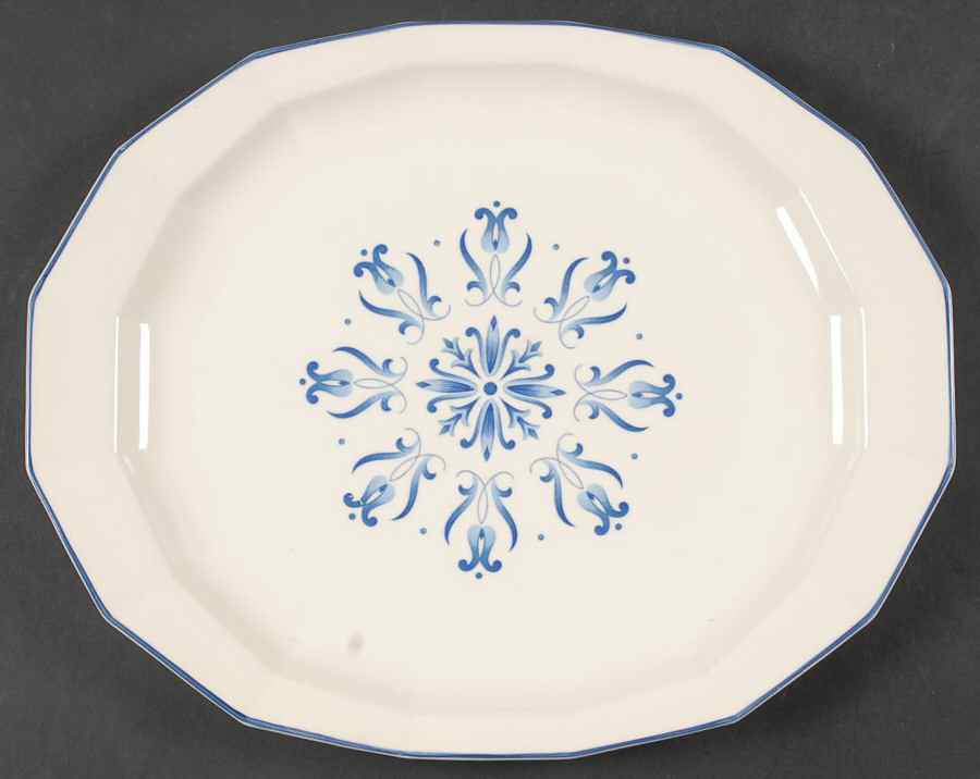 Blue Dane 13" Oval Serving Platter by Harker-1