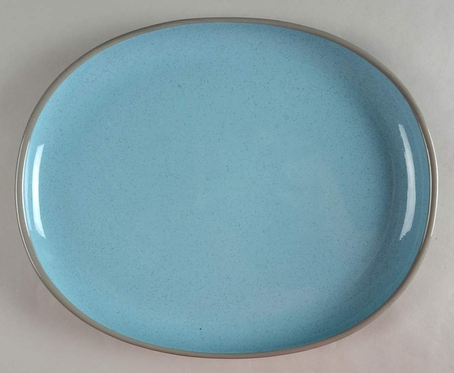 Blue Mist 13" Oval Serving Platter by Harker-1