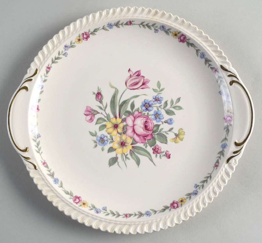 Bouquet Handled Cake Plate by Harker-1