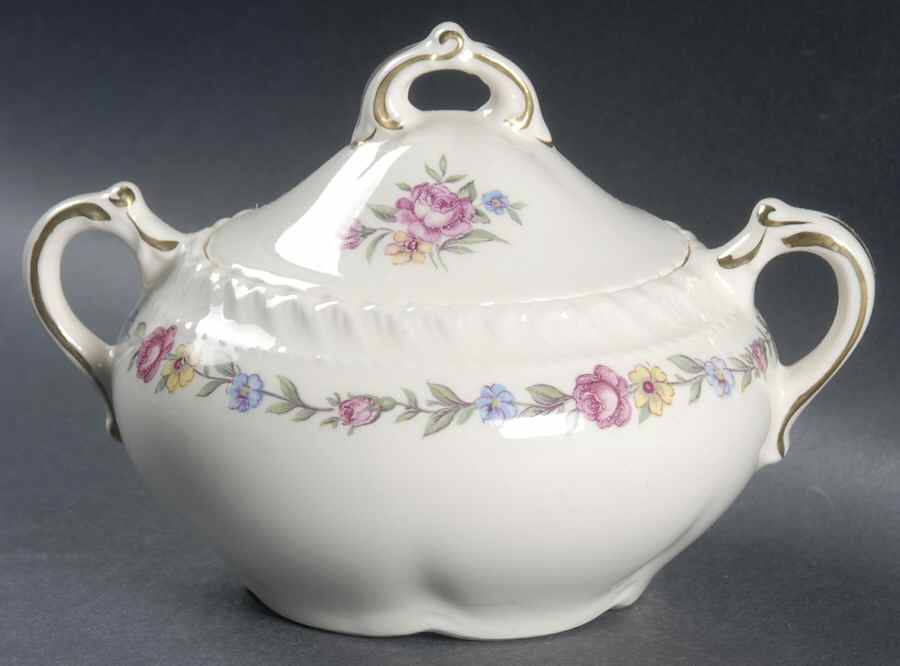 Bouquet Sugar Bowl & Lid by Harker-1