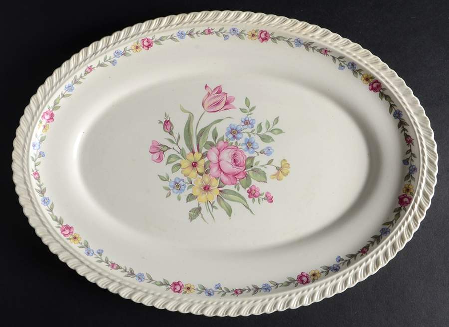 Bouquet 13" Oval Serving Platter by Harker-1