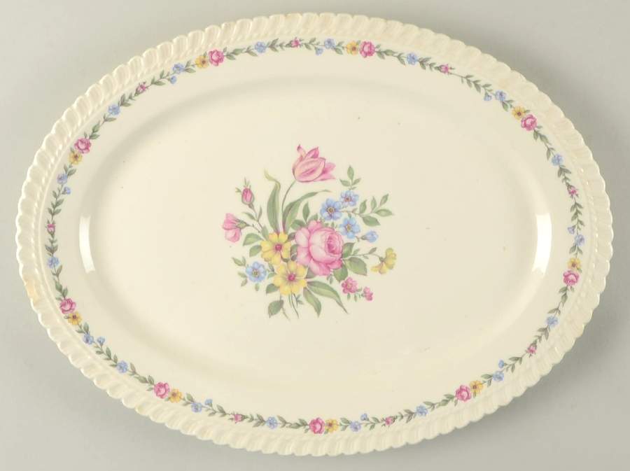 Bouquet 15" Oval Serving Platter by Harker-1