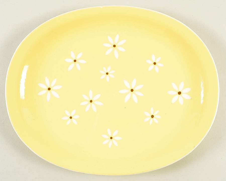 Brown Eyed Susan Yellow 13" Oval Serving Platter by Harker-1