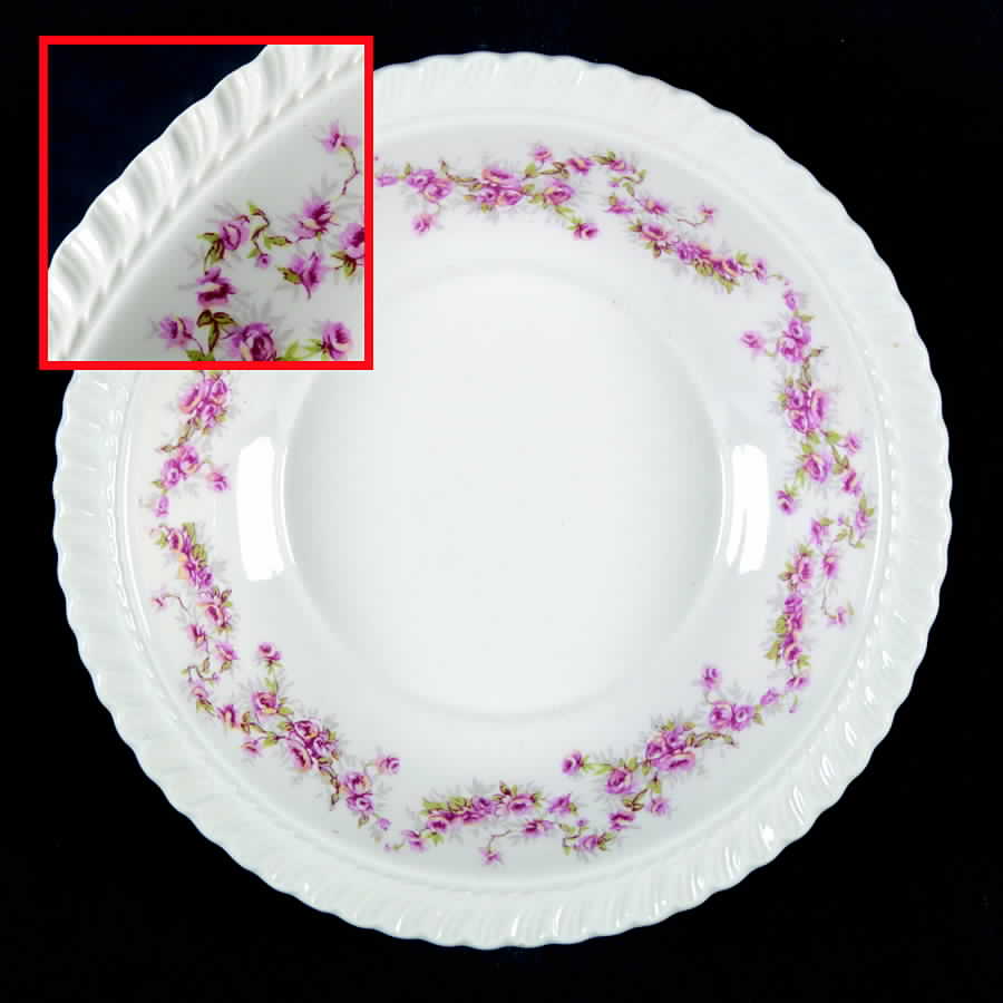 Bridal Rose (Royal Gadroon, No Trim) Rim Fruit/Dessert (Sauce) Bowl by Harker-1