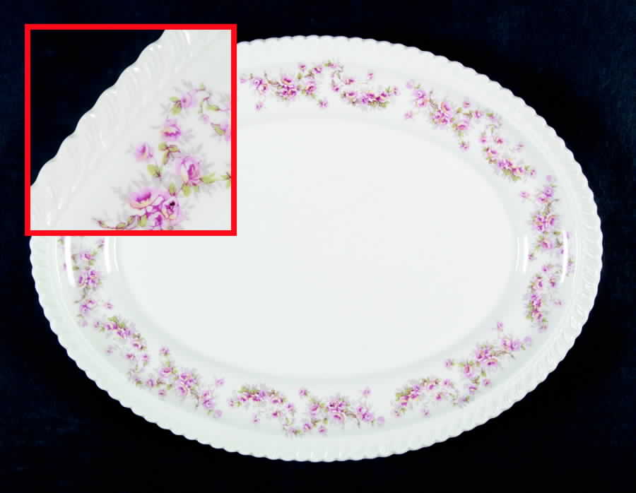Bridal Rose (Royal Gadroon, No Trim) 12" Oval Serving Platter by Harker-1
