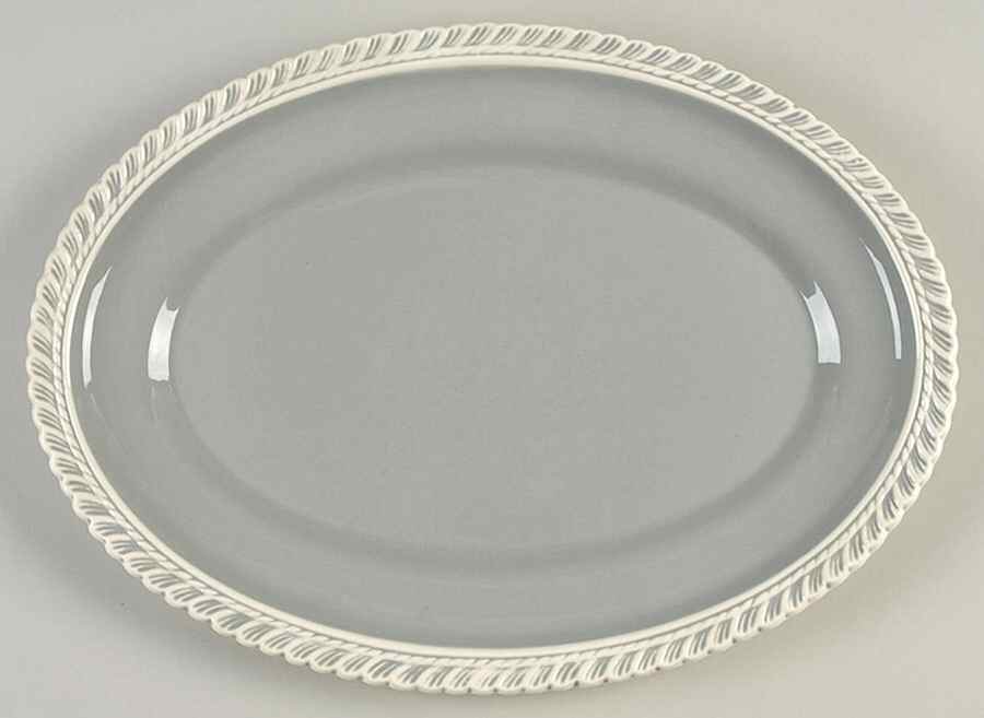 Chesterton Light Gray 13" Oval Serving Platter by Harker-1