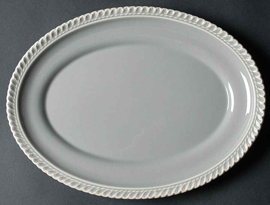Chesterton Light Gray 12" Oval Serving Platter by Harker-1