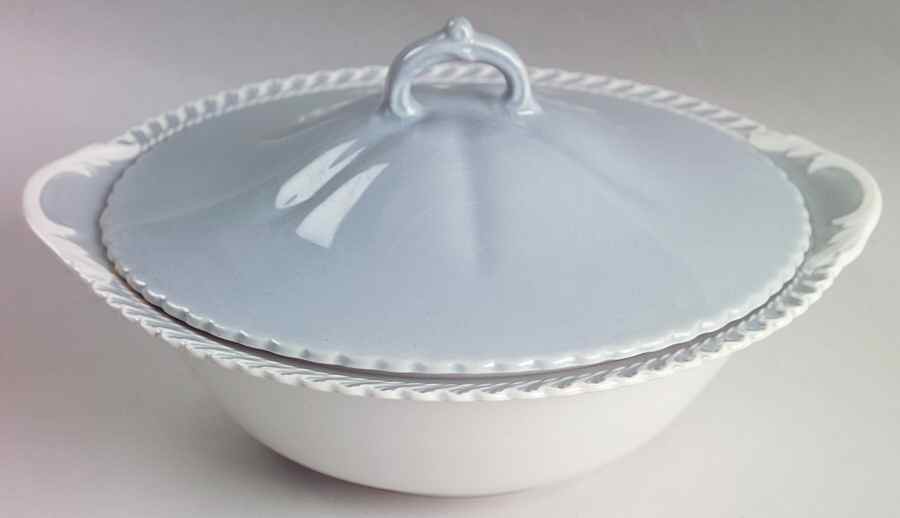 Chesterton Light Gray Round Covered Vegetable by Harker-1