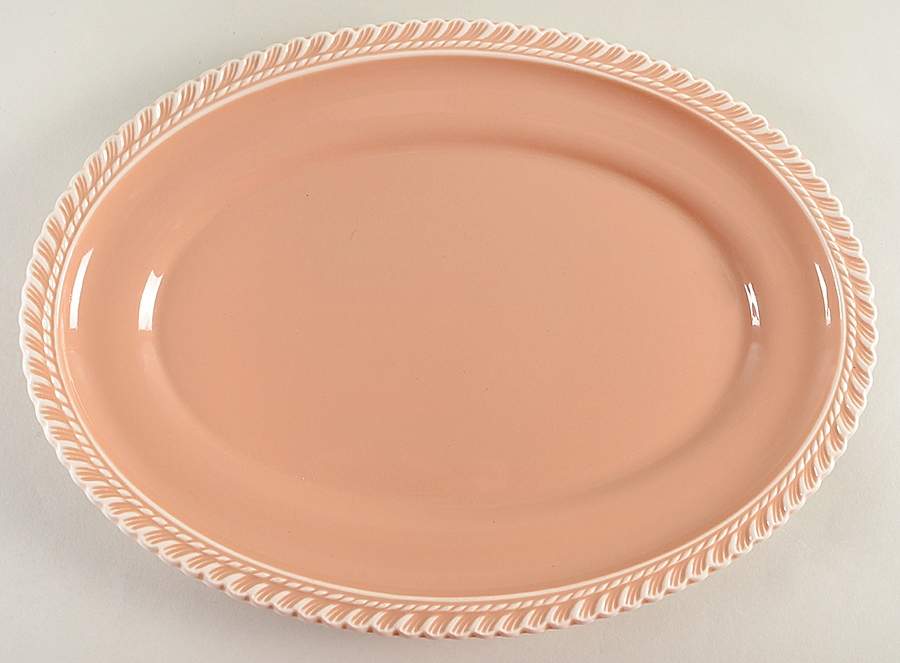 Chesterton Pink Cocoa 13" Oval Serving Platter by Harker-1
