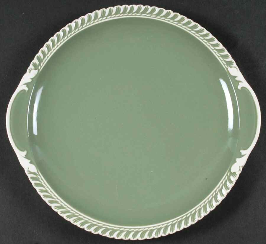 Chesterton Celadon Handled Cake Plate by Harker-1