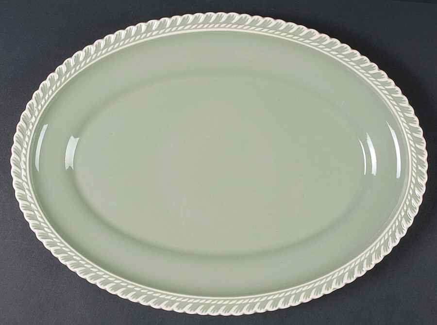Chesterton Celadon 13" Oval Serving Platter by Harker-1