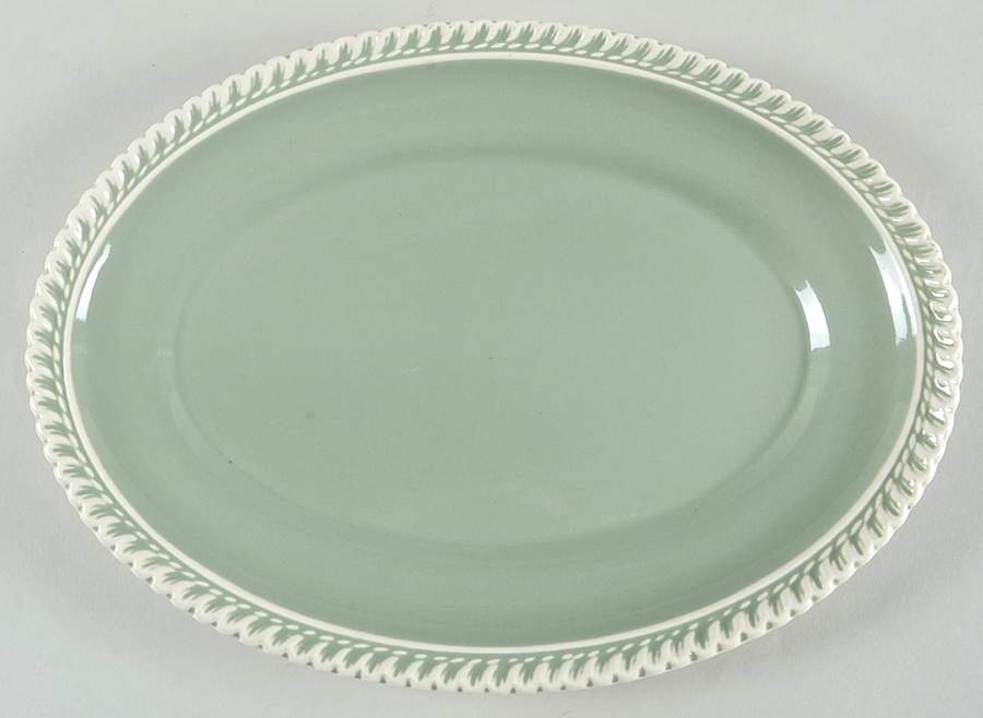 Chesterton Celadon 11" Oval Serving Platter by Harker-1