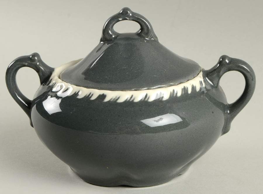 Chesterton Charcoal Sugar Bowl & Lid by Harker-1