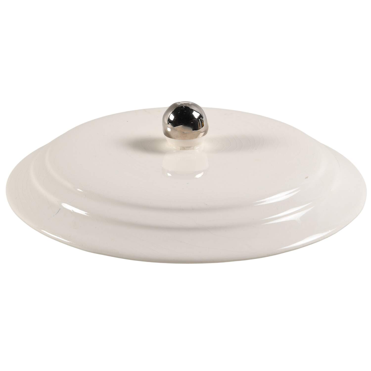 Colonial Lady (Smooth) Platinum Trim Lid for Round Vegetable by Harker-1