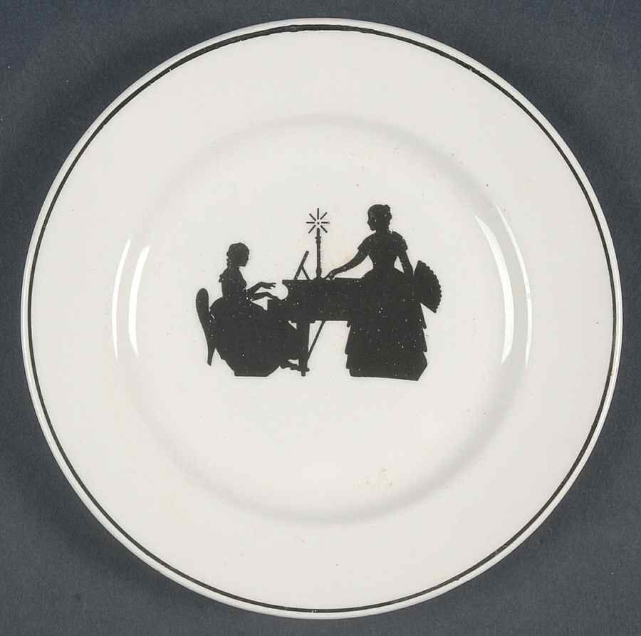 Colonial Lady (Smooth) Platinum Trim Bread & Butter Plate by Harker-1