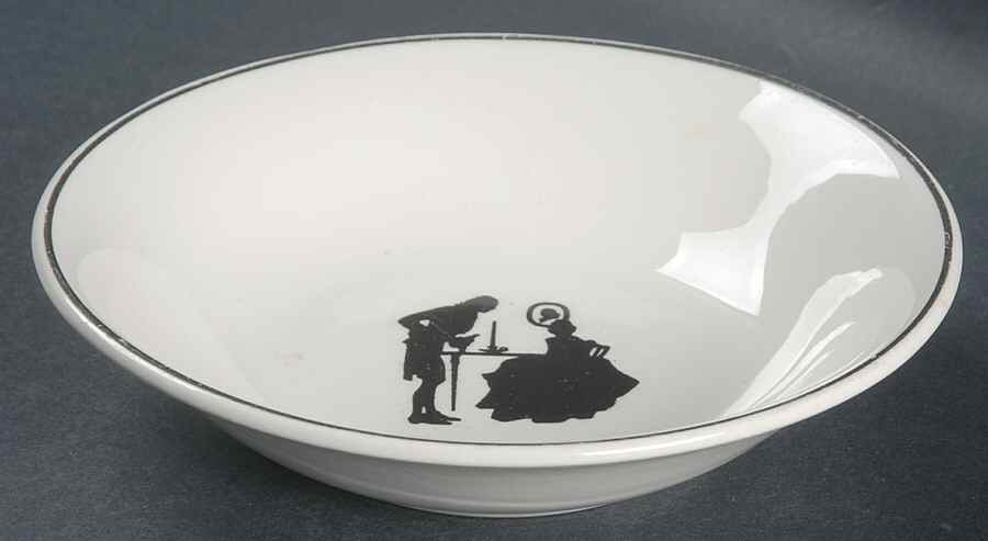 Colonial Lady (Smooth) Platinum Trim Fruit/Dessert (Sauce) Bowl by Harker-1