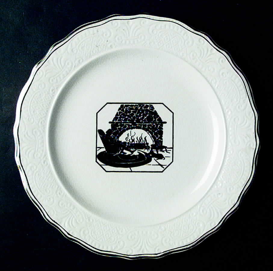 Colonial Lady (Embossed, Platinum) Luncheon Plate by Harker-1