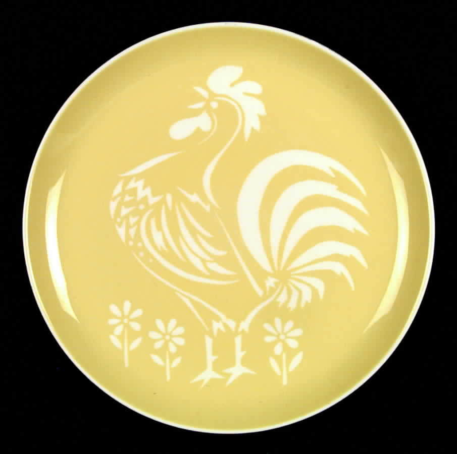Cock O'Morn (Yellow) Dinner Plate by Harker-1