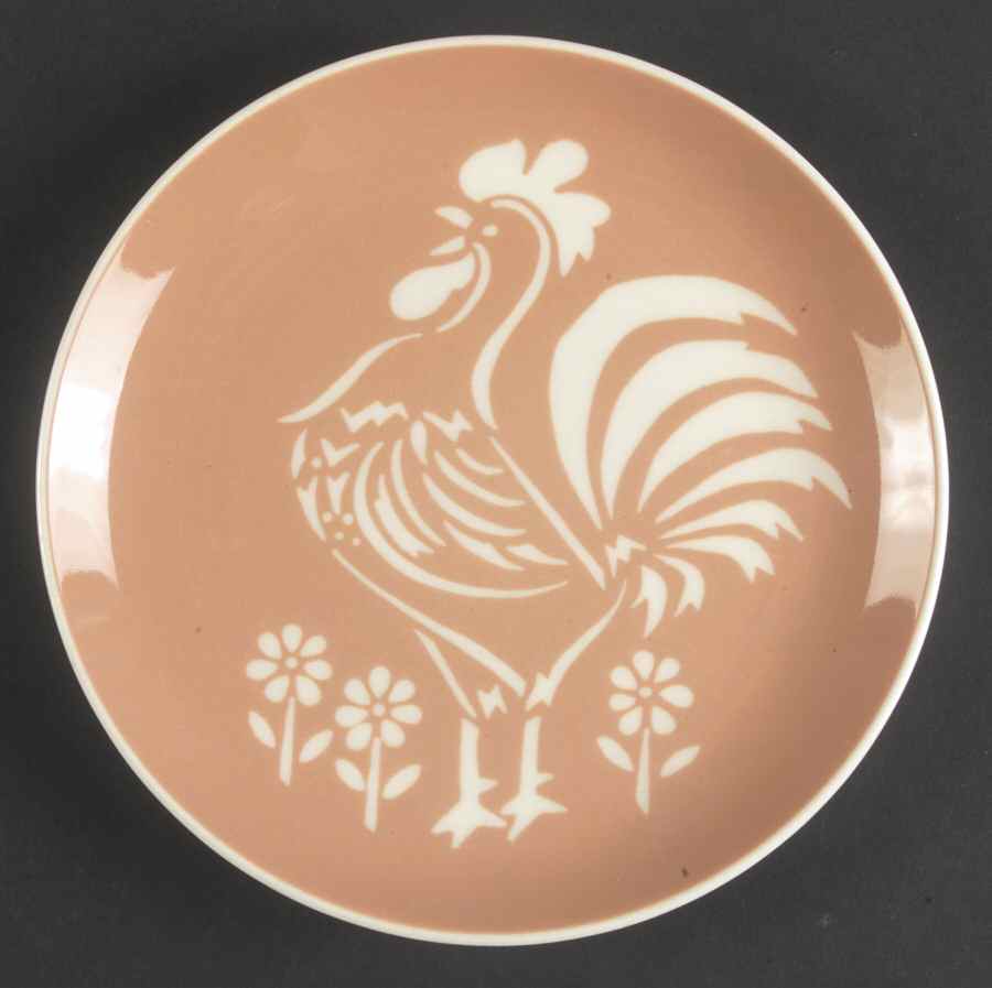 Cock O'Morn (Coral) Salad Plate by Harker-1