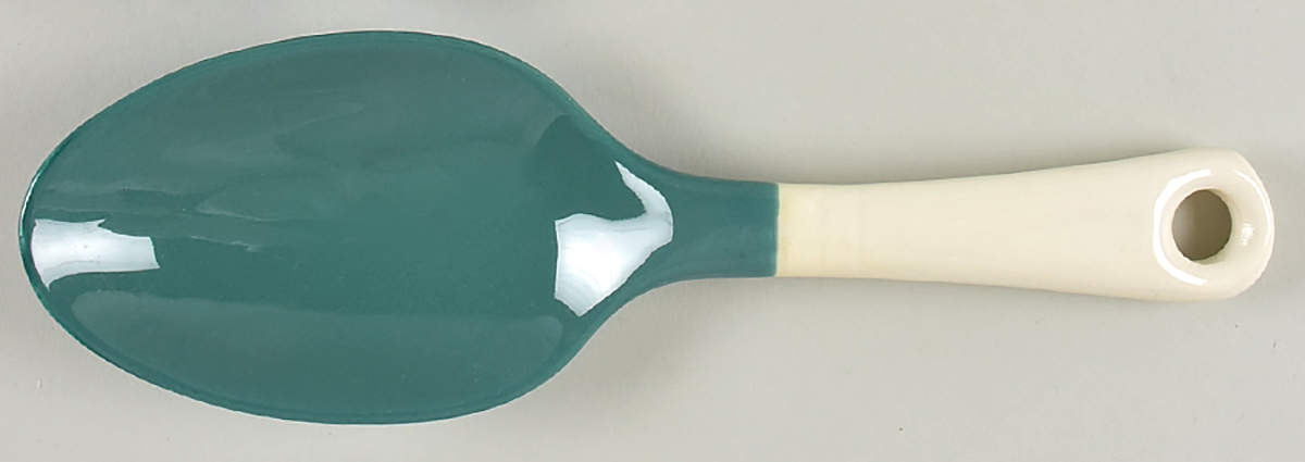 Corinthian (Dark Teal Green) Salad Serving Spoon, Solid Piece by Harker-1