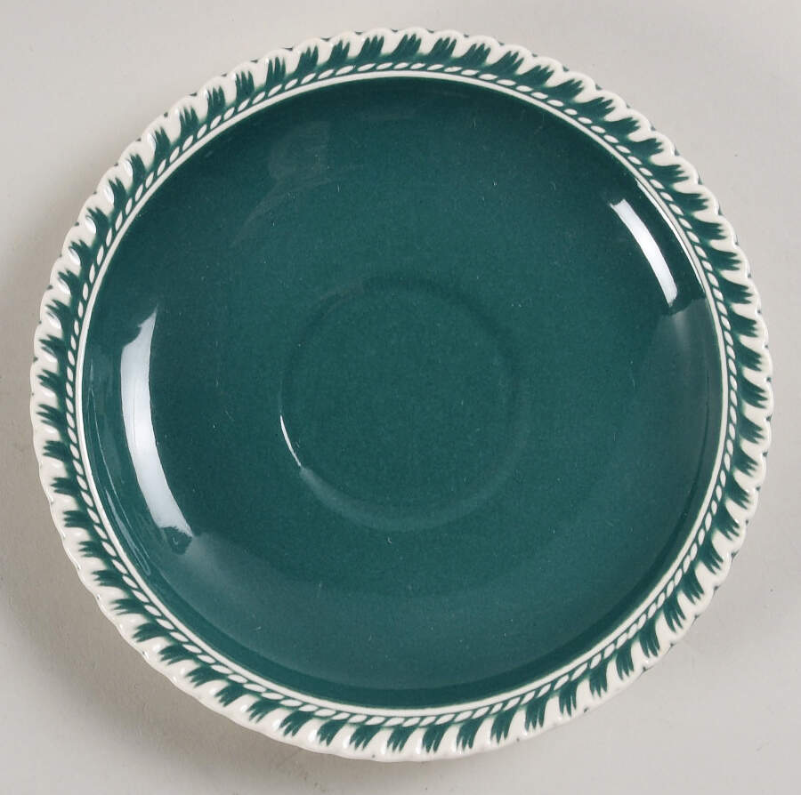 Corinthian (Dark Teal Green) Saucer by Harker-1