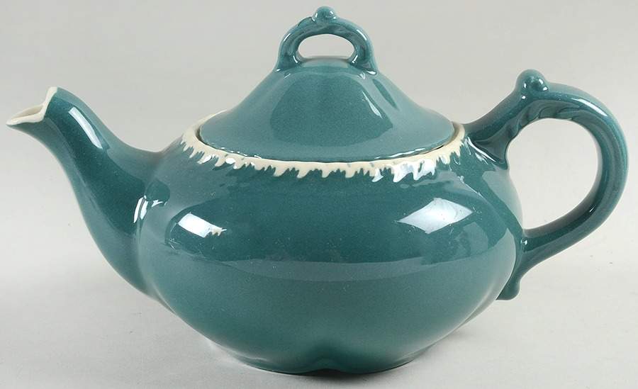 Corinthian (Dark Teal Green) Teapot & Lid by Harker-1