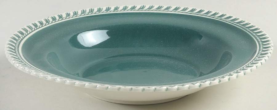 Corinthian (Dark Teal Green) Rim Soup Bowl by Harker-1